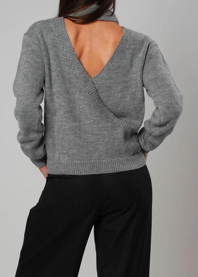 H2O Hoge hals wollen trui Gray Dames - Foto 3