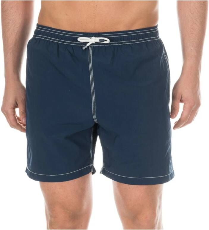 Hackett Marineblauwe elastische taille Bermuda zwembroek Blue Heren