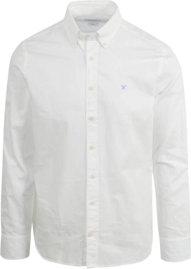 Hackett Heren Katoenen Overhemd White Heren