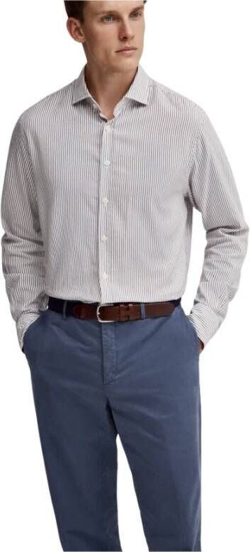 Hackett Gestreept Overhemd Blauw Heren