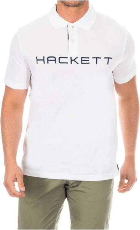 Hackett Korte Mouw Polo Shirt White Heren