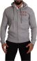 Hackett Gray Full Zip Hooded Cotton Sweatshirt Sweater Grijs Heren - Thumbnail 1
