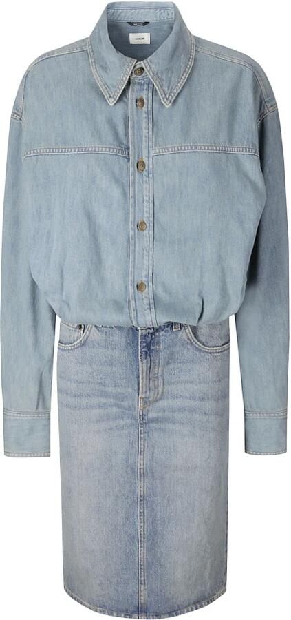 Haikure Denim Midi-jurk met kraag Blue Dames
