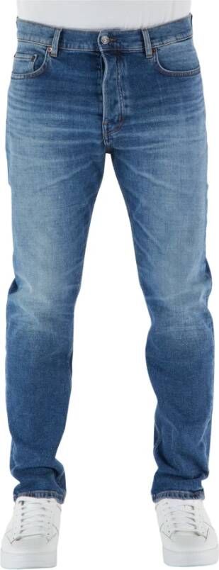 Haikure Rechte Stretch Jeans voor Mannen Blue Heren