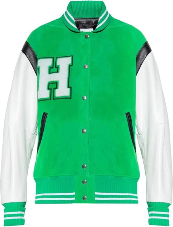 Halfboy Suède bomberjack Groen Dames