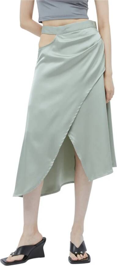 Han Kjøbenhavn Elegante Satijnen Drape Rok Groen Dames