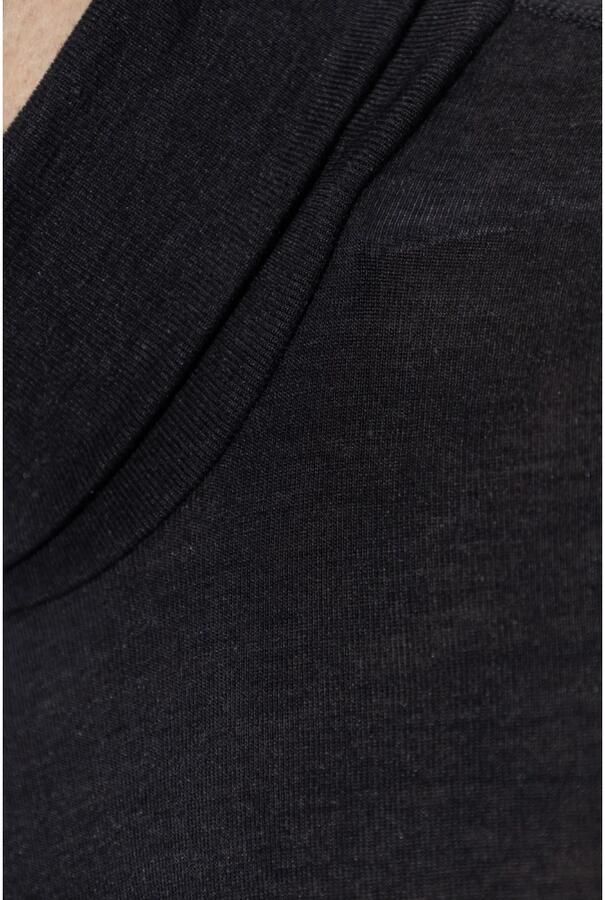 Hanro Shirt met lange mouwen van een mix van merinowol en zijde