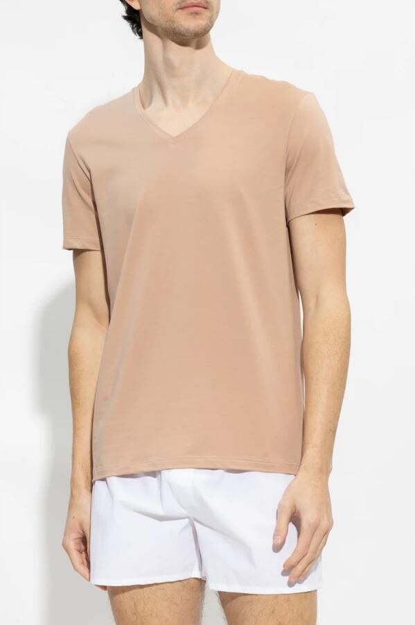 Hanro Katoenen T-shirt Beige Heren - Foto 2