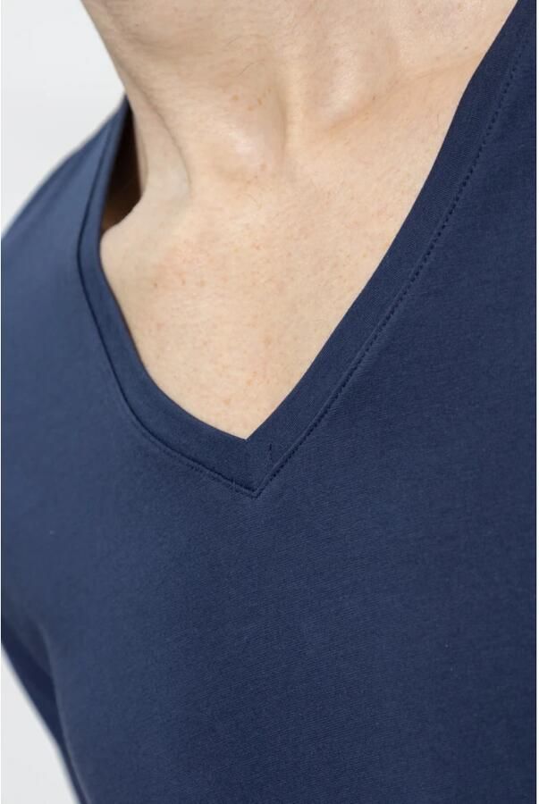 Hanro Katoenen T-shirt Blue Heren