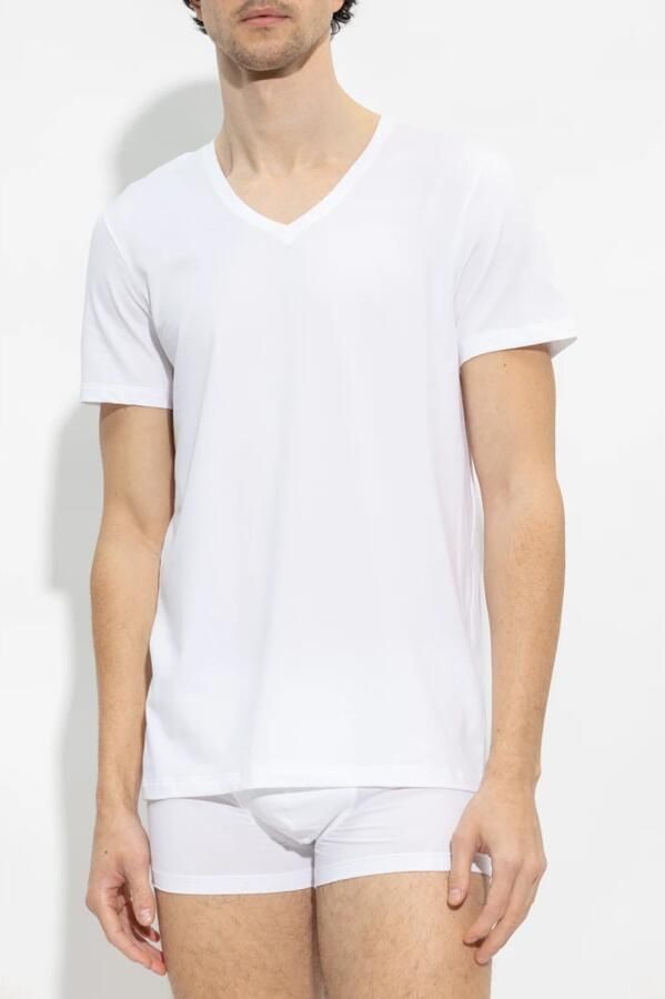 Hanro Katoenen T-shirt White Heren
