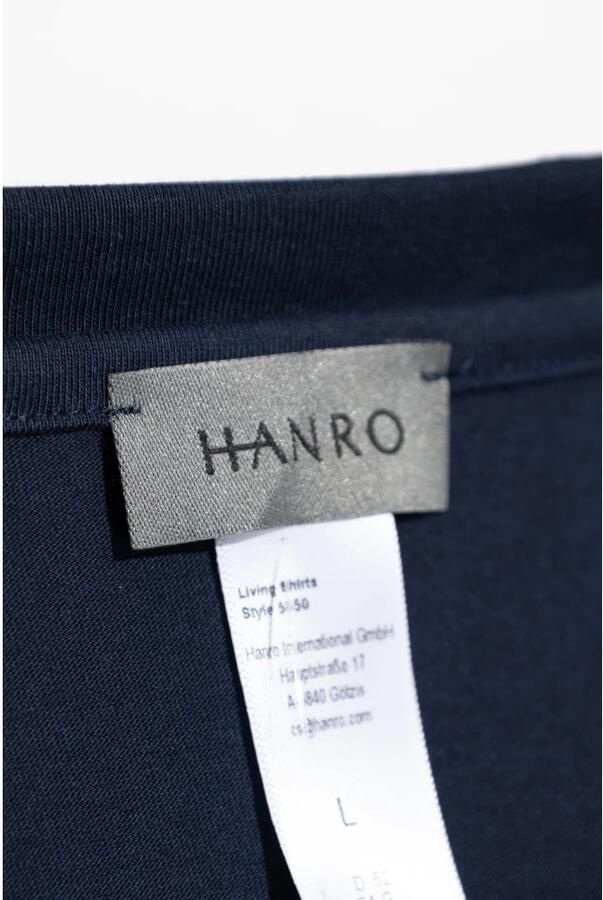 Hanro Korte Mouw T-shirt Blue Heren