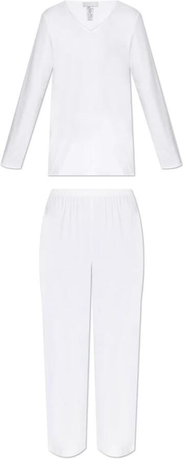 Hanro Pyjama Katoen Zijde White Dames - Foto 5