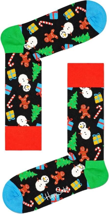 Happy Socks Kerstsokken Cadeauset Sneeuwpop Design Sokken Multicolor