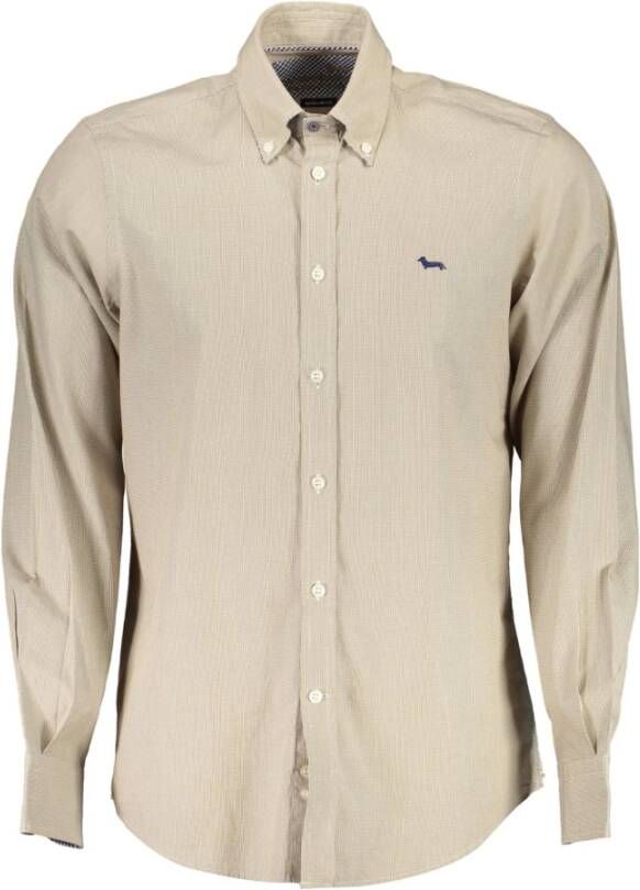 Harmont & Blaine Beige Katoenen Overhemd met Contrasterende Manchetten Beige Heren