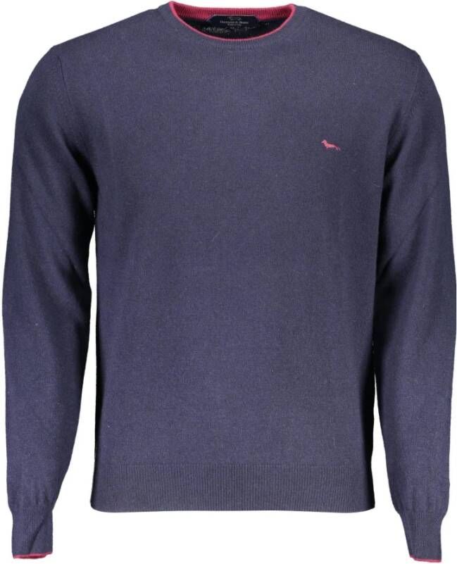 Harmont & Blaine Blauwe Wollen Trui met Contrasterende Details Blue Heren
