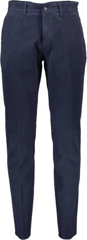 Harmont & Blaine Slim-Fit Geborduurde Katoenen Broek Blue Heren