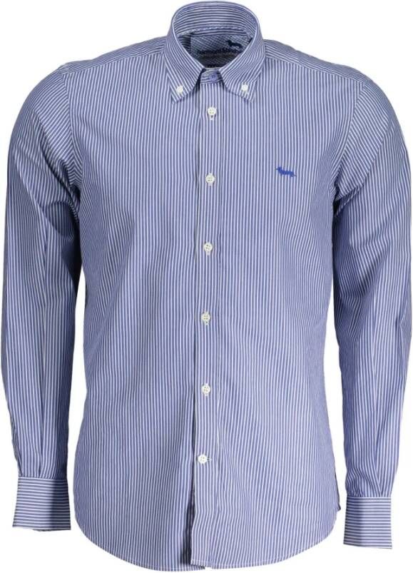Harmont & Blaine Blauw Gestreept Overhemd met Lange Mouwen Blue Heren