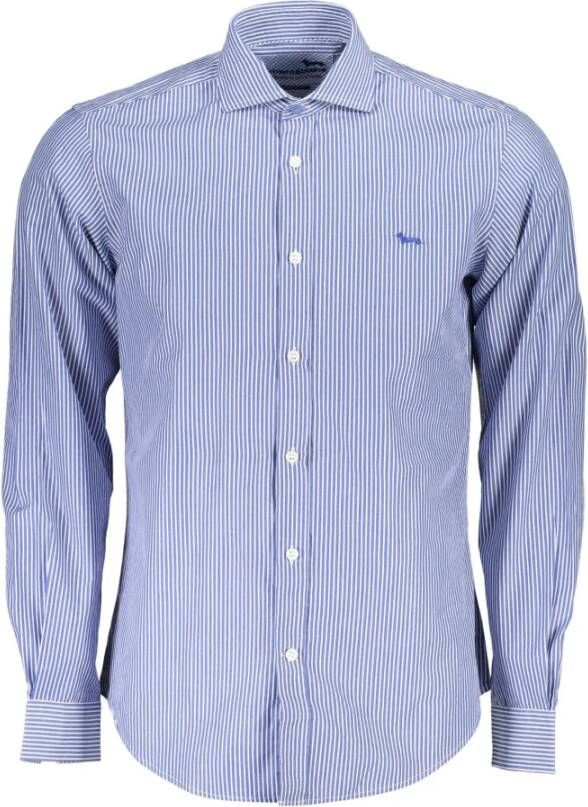 Harmont & Blaine Blue Cotton Shirt Wit Heren
