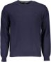 Harmont & Blaine Blauwe Wollen Trui met Borduursel Blue Heren - Thumbnail 1