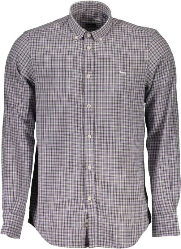 Harmont & Blaine Paarse Katoenen Overhemd met Knoopsluiting Purple Heren