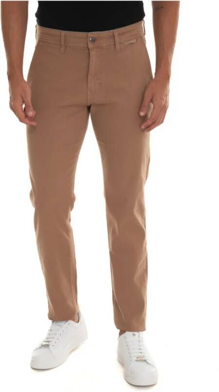 Harmont & Blaine Chino met textuur en logo Bruin Heren
