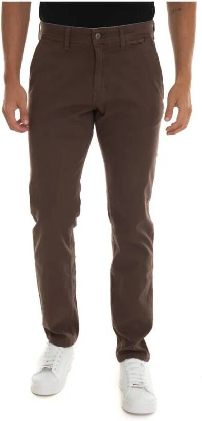 Harmont & Blaine Gestructureerde Chino met Logo Knoop Bruin Heren