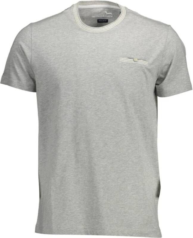 Harmont & Blaine Grijze Katoenen T-Shirt met Contrasterende Details Gray Heren