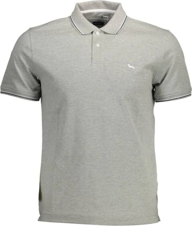 Harmont & Blaine Grijze Katoenen Poloshirt met Contrasterende Details Gray Heren