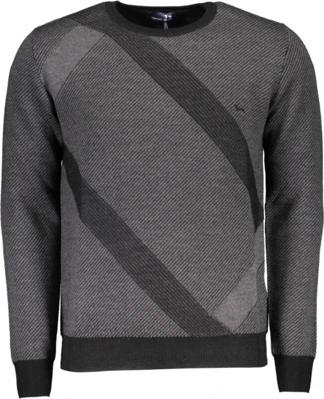 Harmont & Blaine Grijze wollen shirt met contrastdetails Gray Heren