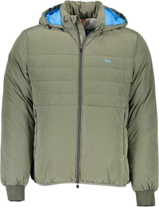 Harmont & Blaine Groene Polyester Jas met Afneembare Capuchon Green Heren