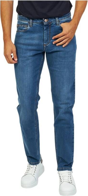 Harmont & Blaine Herenkatoenen Jeans 5 Zakken Regular Fit Blauw Heren