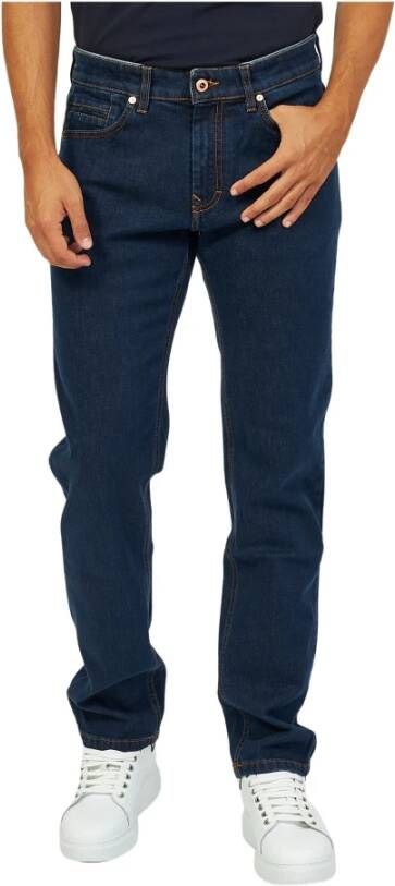 Harmont & Blaine Herenkatoenen jeans met iconische Bassotto Blauw Heren