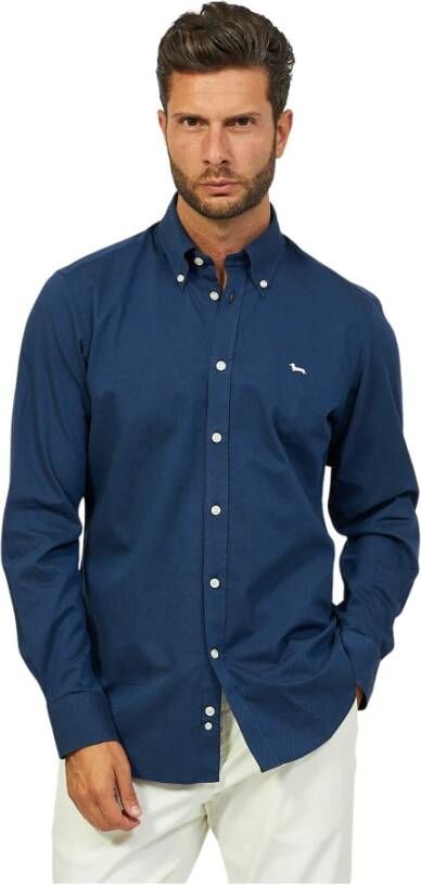 Harmont & Blaine Herenoverhemd in klassiek blauw met iconische teckel Blauw Heren
