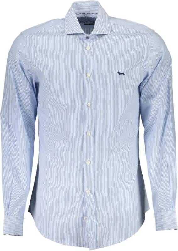 Harmont & Blaine Blauw Overhemd Lange Mouwen Franse Kraag Blue Heren