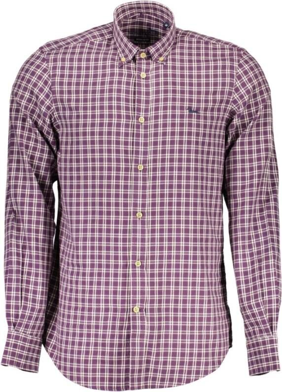 Harmont & Blaine Paarse Katoenen Overhemd met Knoopsluiting Purple Heren
