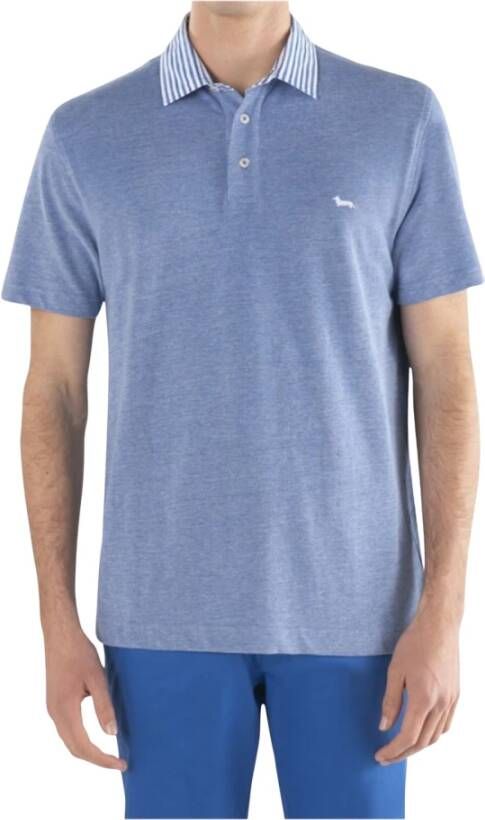 Harmont & Blaine Gestreept katoenen poloshirt Blue Heren