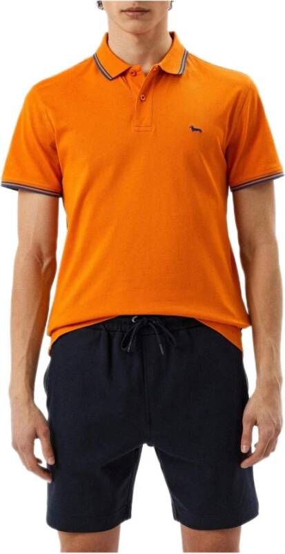 Harmont & Blaine Polo Shirt met Iconisch Logo en Contrastdetails Orange Heren
