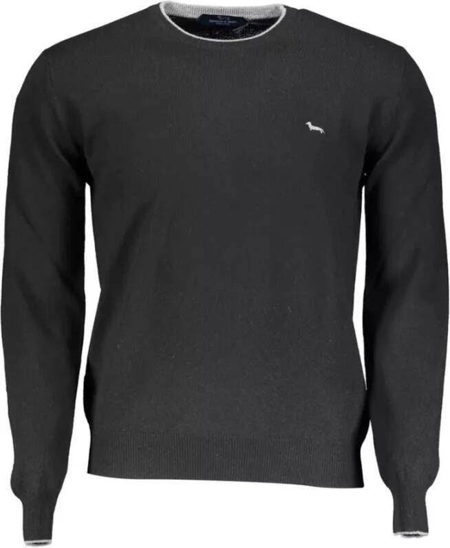 Harmont & Blaine Zwarte wollen trui met contrasterende details Black Heren