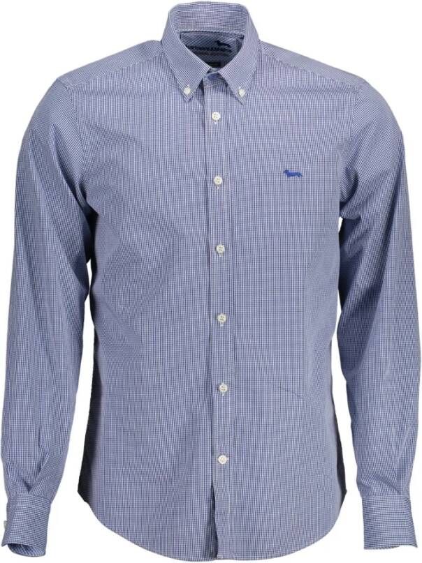 Harmont & Blaine Blauw geruite overhemd met lange mouwen Blue Heren
