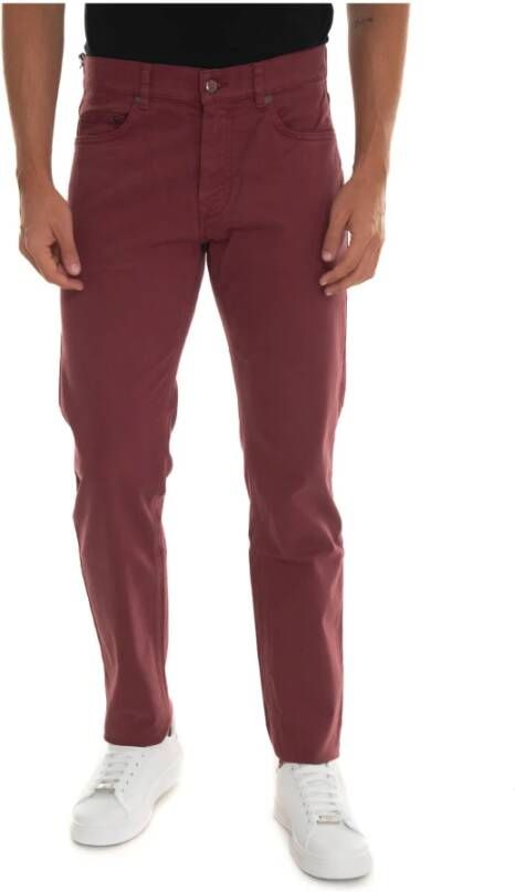 Harmont & Blaine Slim Fit 5-Pocket Broek Rood Heren