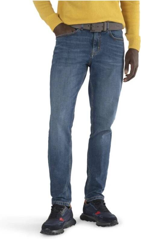 Harmont & Blaine Blauwe Jeans met 5 Zakken en Geborduurd Monogram Blue Heren