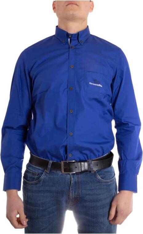 Harmont & Blaine Solid Color Shirt Blauw Heren