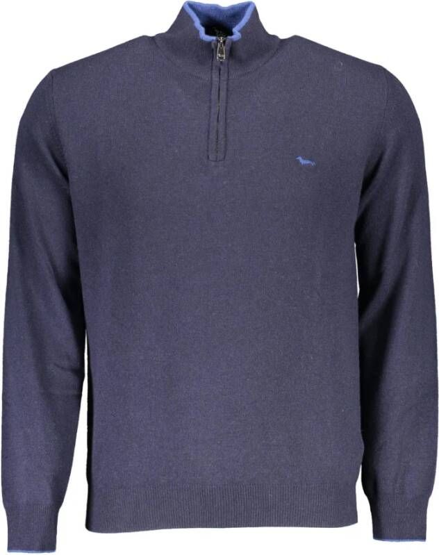 Harmont & Blaine Blauwe Wollen Trui met Borduursel Blue Heren