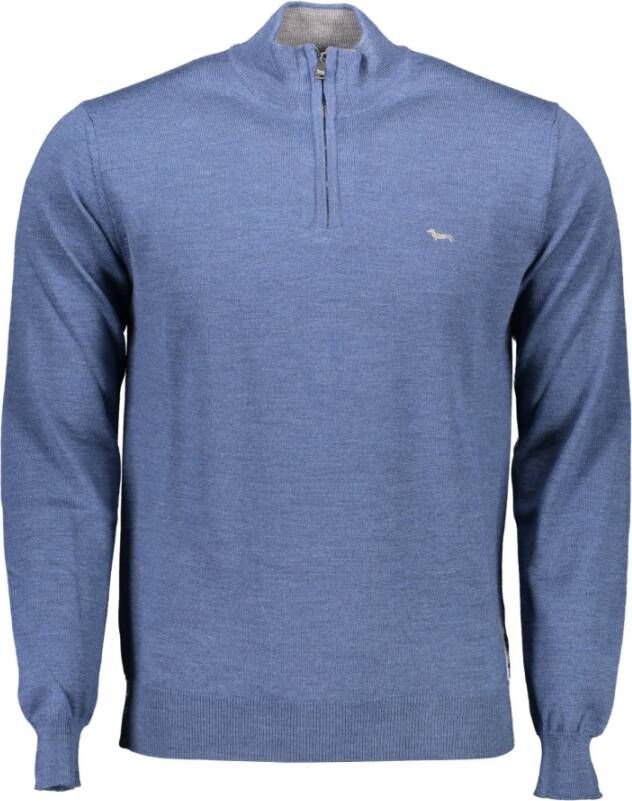 Harmont & Blaine Blauwe Wollen Trui met Borduursel Blue Heren