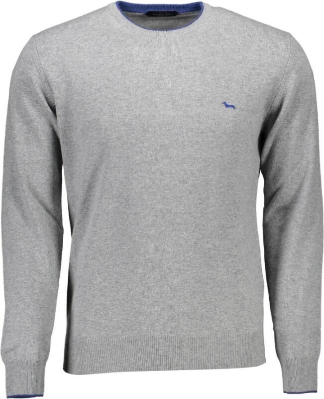 Harmont & Blaine Grijze Wollen Trui met Contrasterende Details Gray Heren