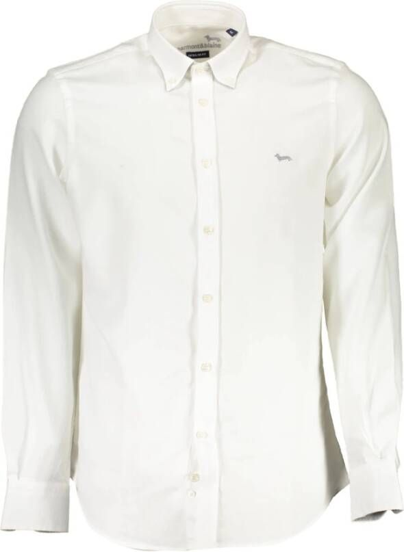 Harmont & Blaine Witte Katoenen Overhemd Regular Fit White Heren