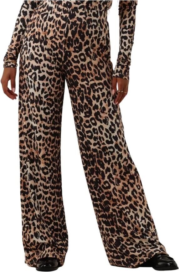 HARPER & YVE high waist wide leg broek met panterprint bruin zwart - Foto 3