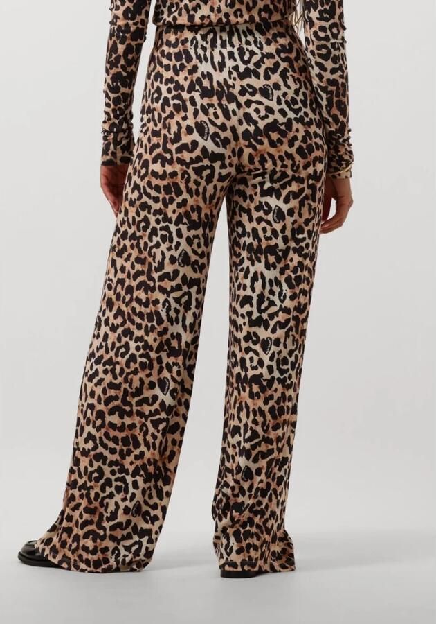 HARPER & YVE high waist wide leg broek met panterprint bruin zwart - Foto 2