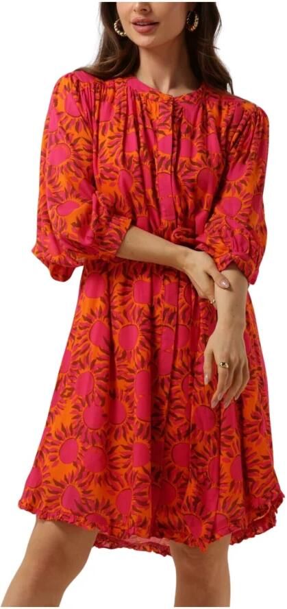 HARPER & YVE blousejurk MAE-DR met all over print en ceintuur roze oranje - Foto 3