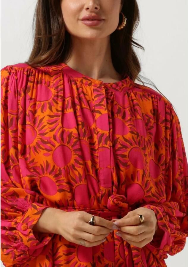 HARPER & YVE blousejurk MAE-DR met all over print en ceintuur roze oranje